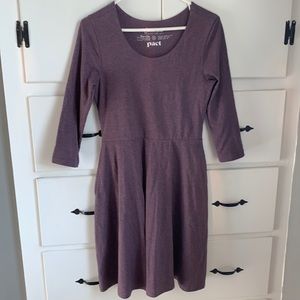 Pact 3/4 Sleeve Fit and Flare Dress
